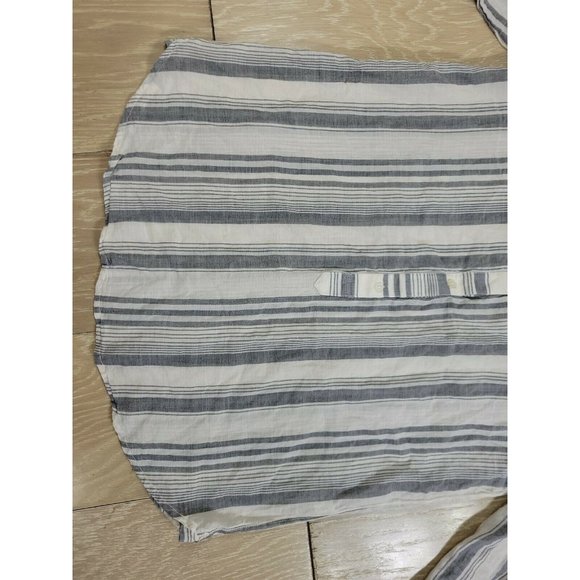 Lucky Brand Button Tunic Top Women's SMALL Striped 100% Cotton Lightweight - Picture 2 of 10